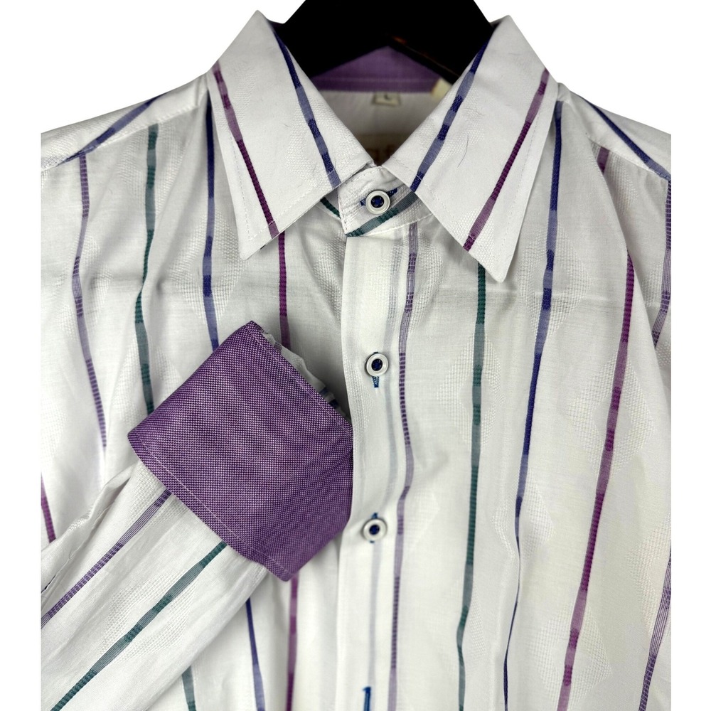 Kafé Style of Distinction Men's Slim Fit Long Sleeve Button Down Shirt Size L